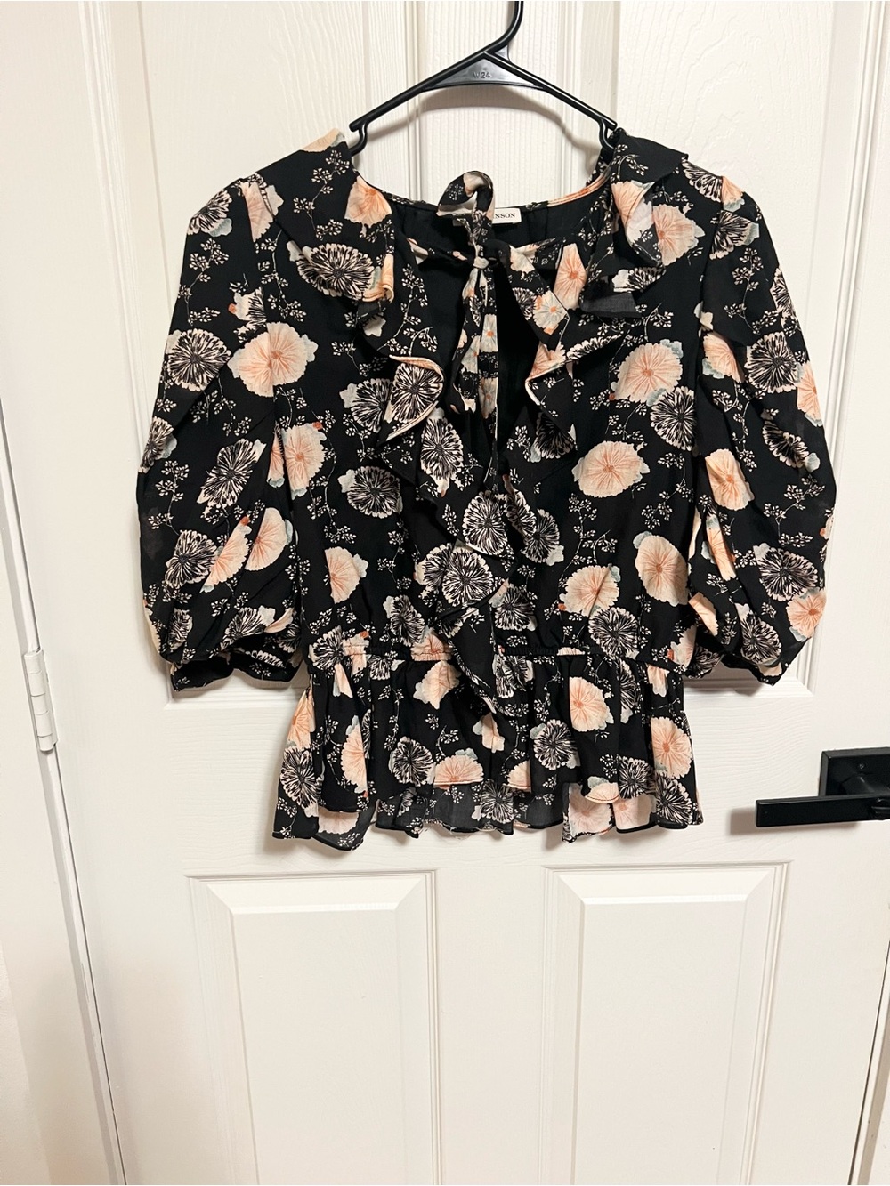 Ulla Johnson ruffled Floral Puff-Sleeve Blouse size 8